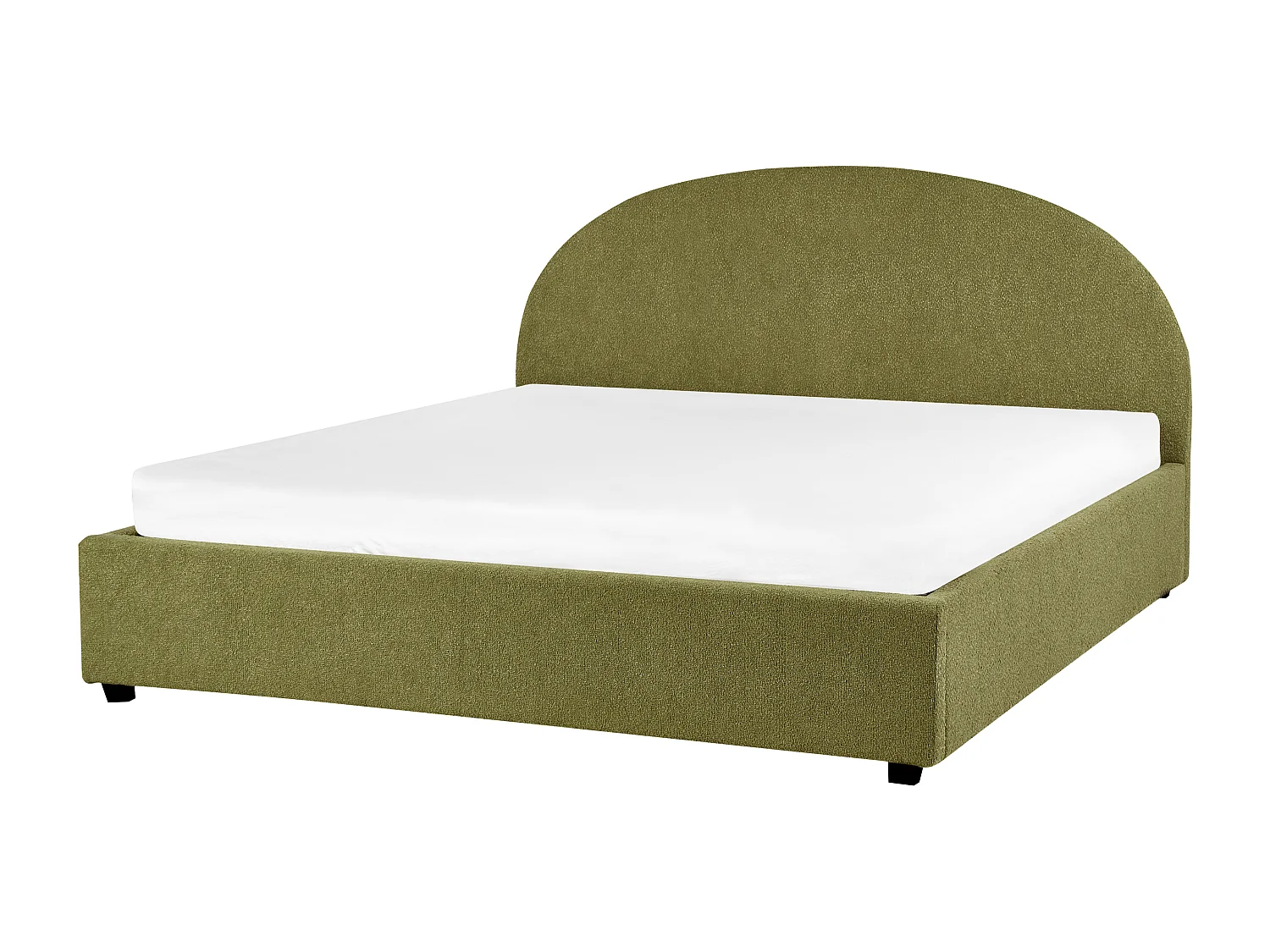 Bed met opbergruimte Bouclé VAUCLUSE 180 x 200 cm Olijfgroen