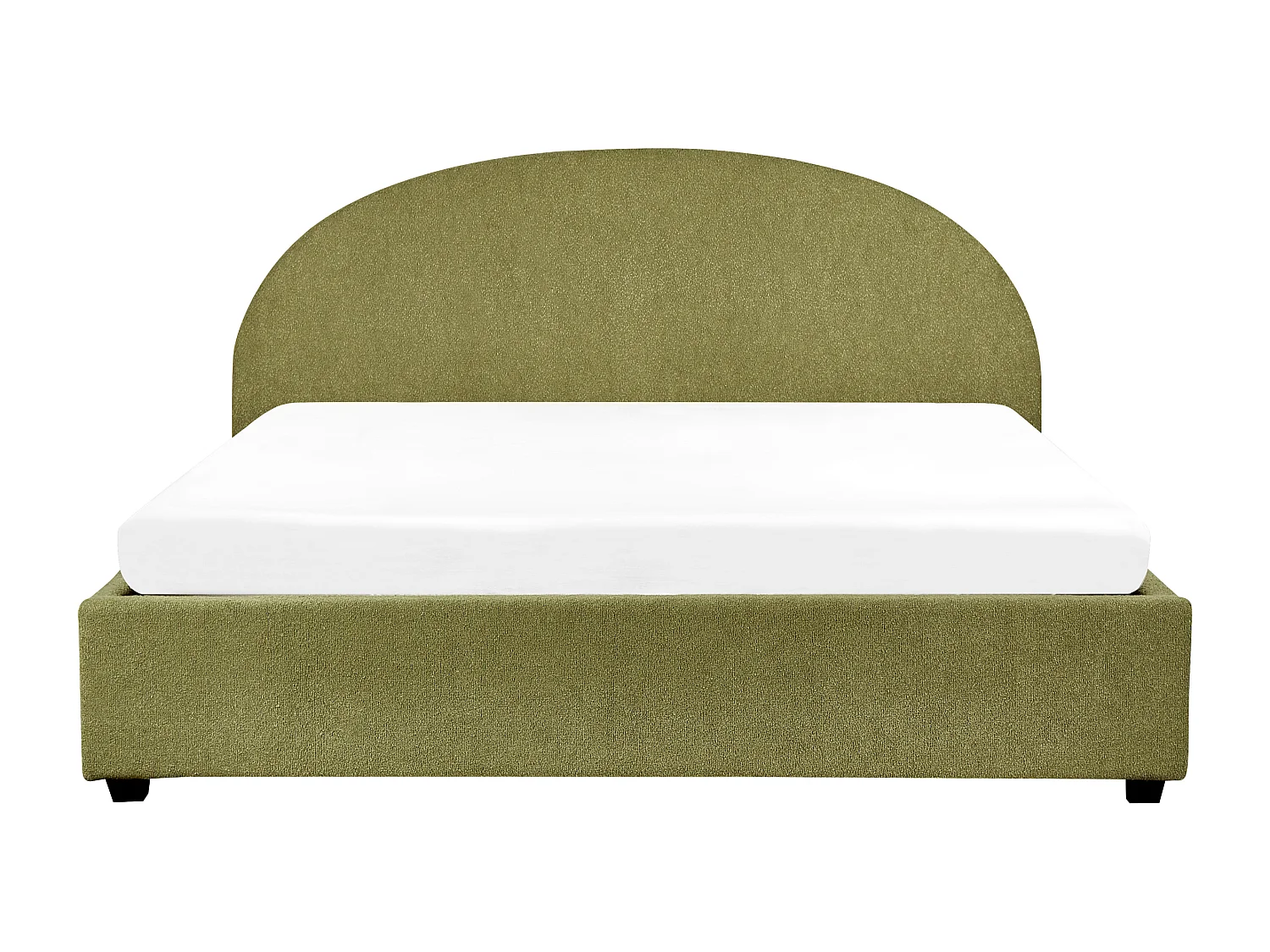 Bed met opbergruimte Bouclé VAUCLUSE 180 x 200 cm Olijfgroen