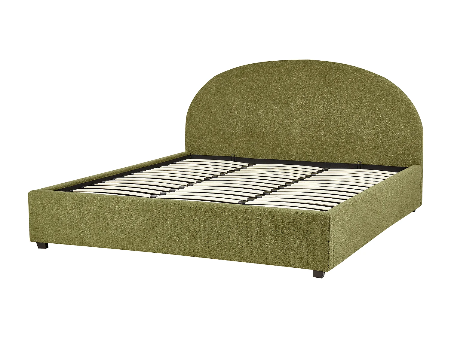 Bed met opbergruimte Bouclé VAUCLUSE 180 x 200 cm Olijfgroen