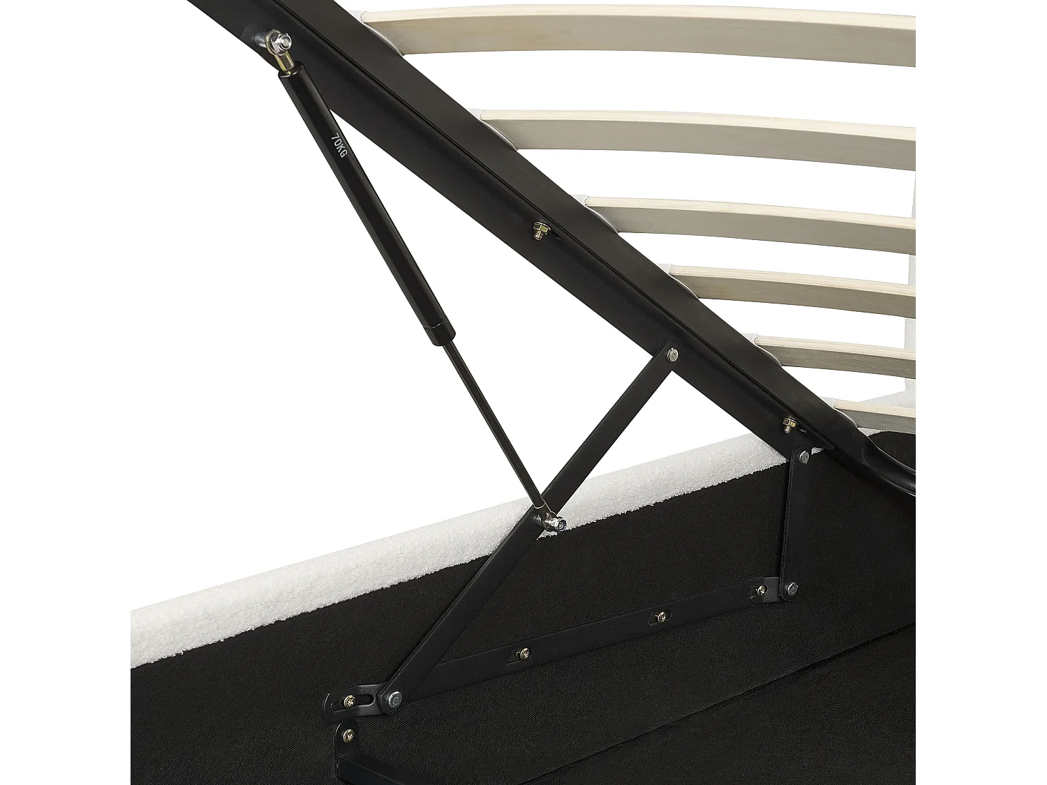 Lit ottoman Bouclé LAVAUR 160 x 200 cm Blanc cassé