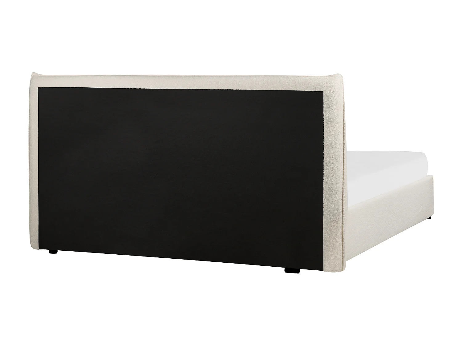 Lit ottoman Bouclé LAVAUR 160 x 200 cm Blanc cassé