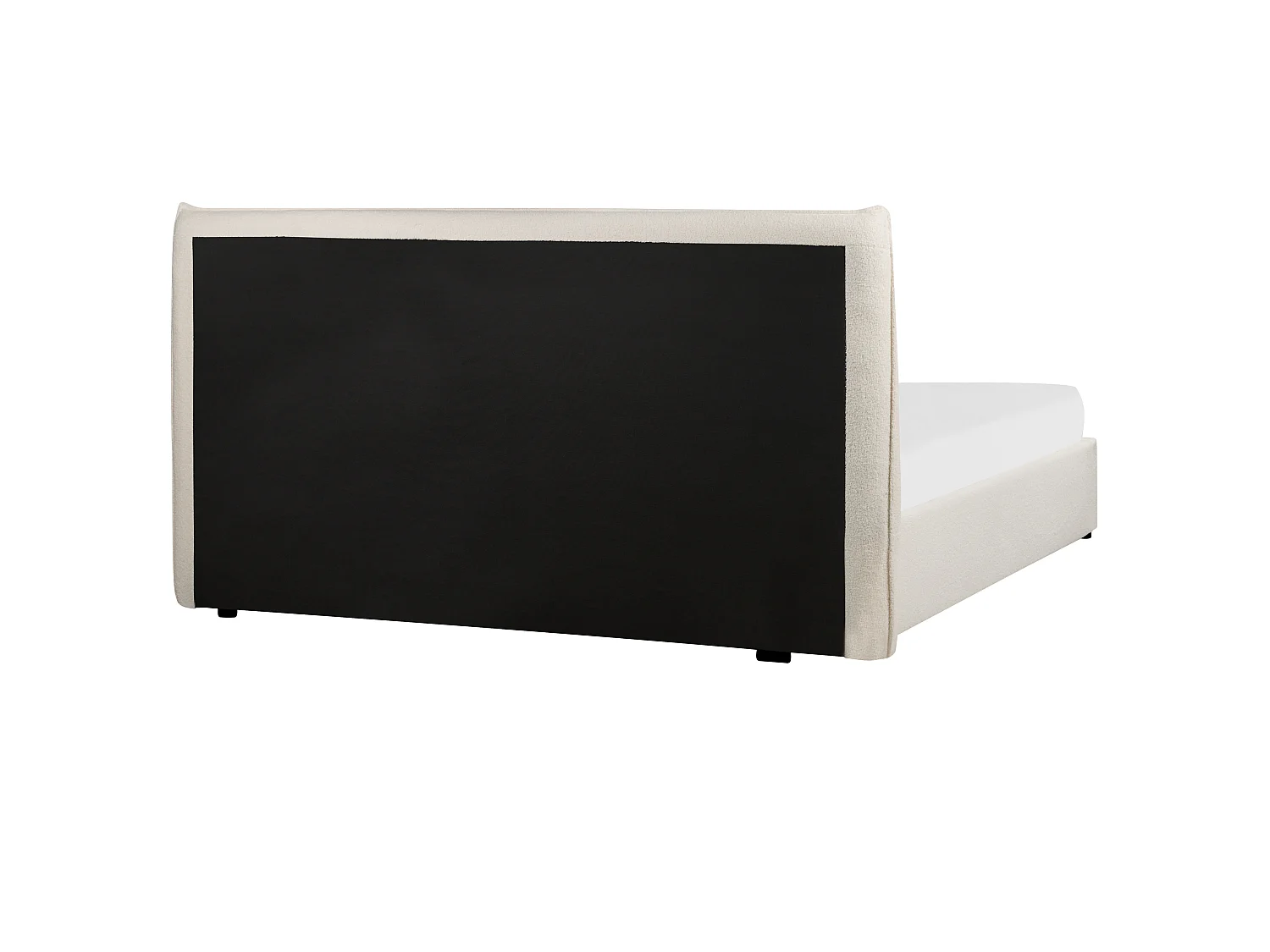 Lit ottoman Bouclé LAVAUR 160 x 200 cm Blanc cassé