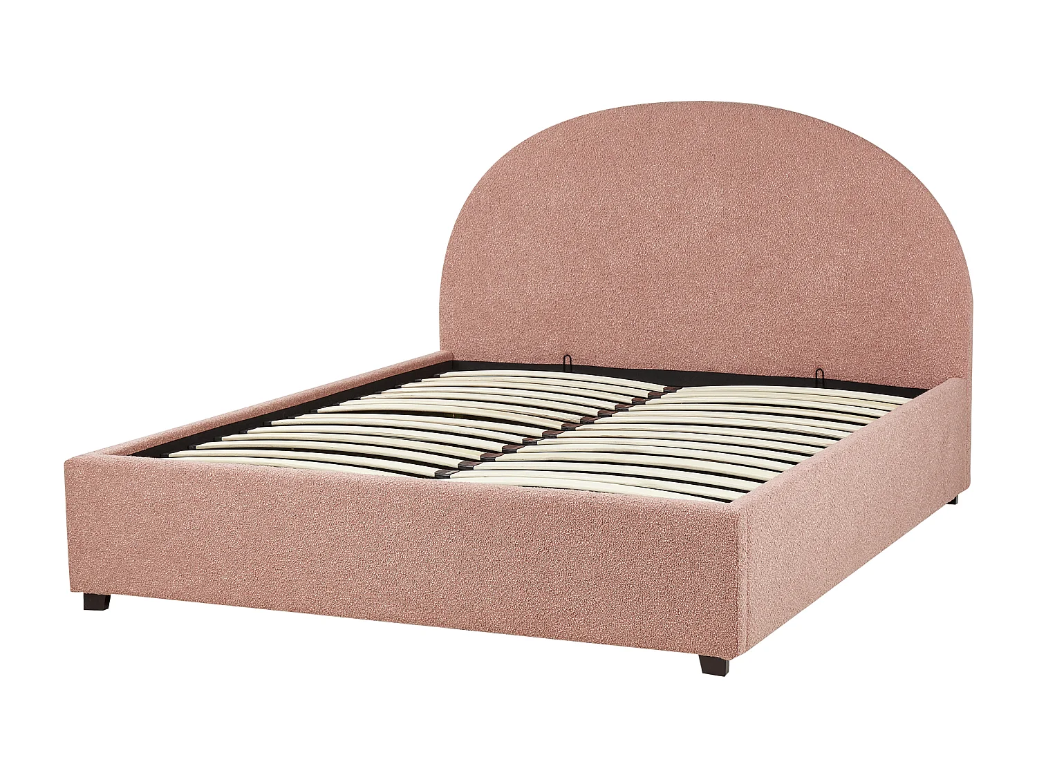 Bed met opbergruimte Bouclé VAUCLUSE 140 x 200 cm Pastelroze