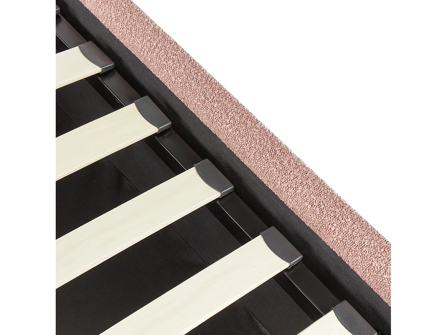 Bed met opbergruimte Bouclé VAUCLUSE 140 x 200 cm Pastelroze