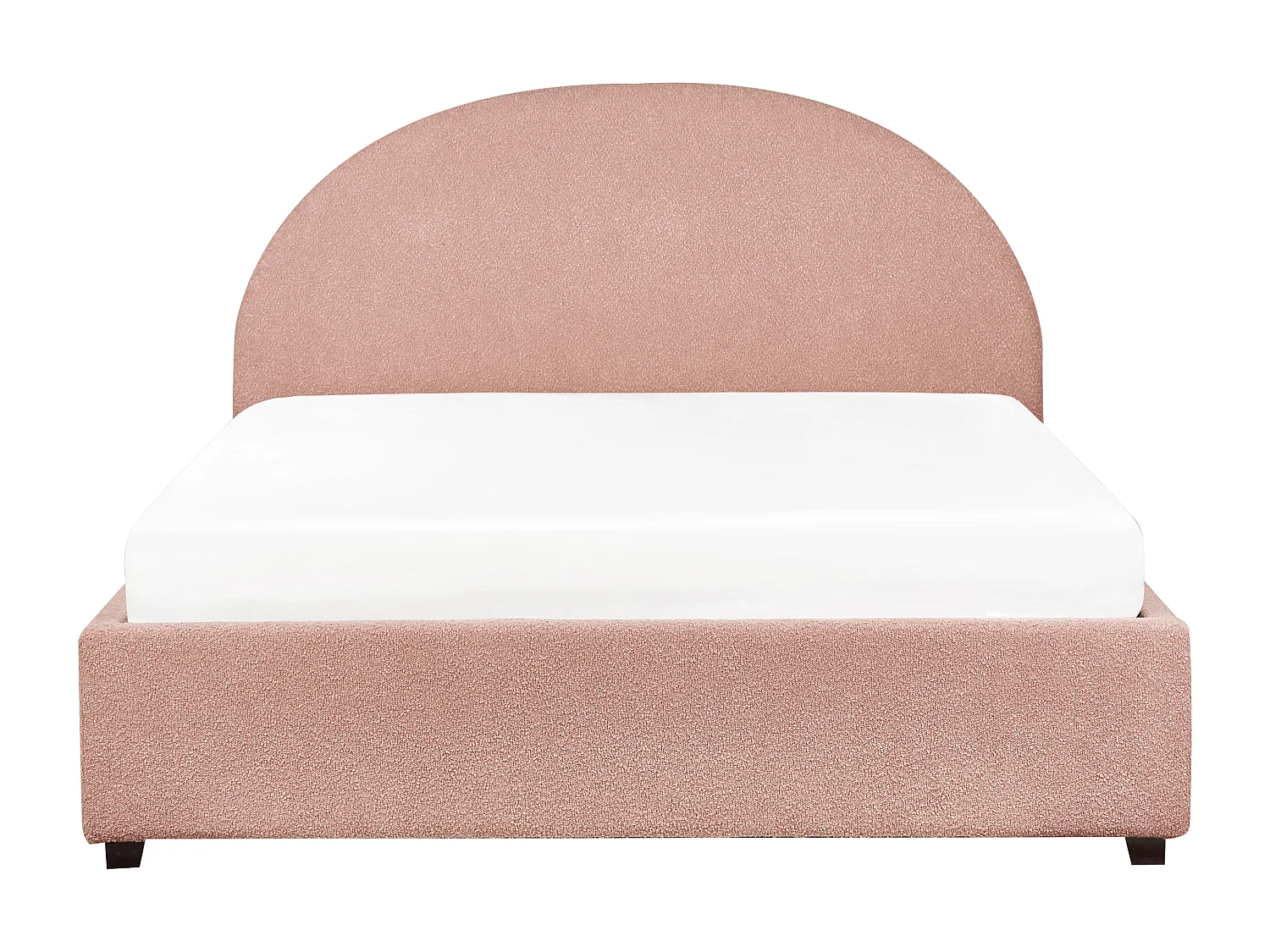 Lit ottoman Bouclé VAUCLUSE 140 x 200 cm Rose pastel