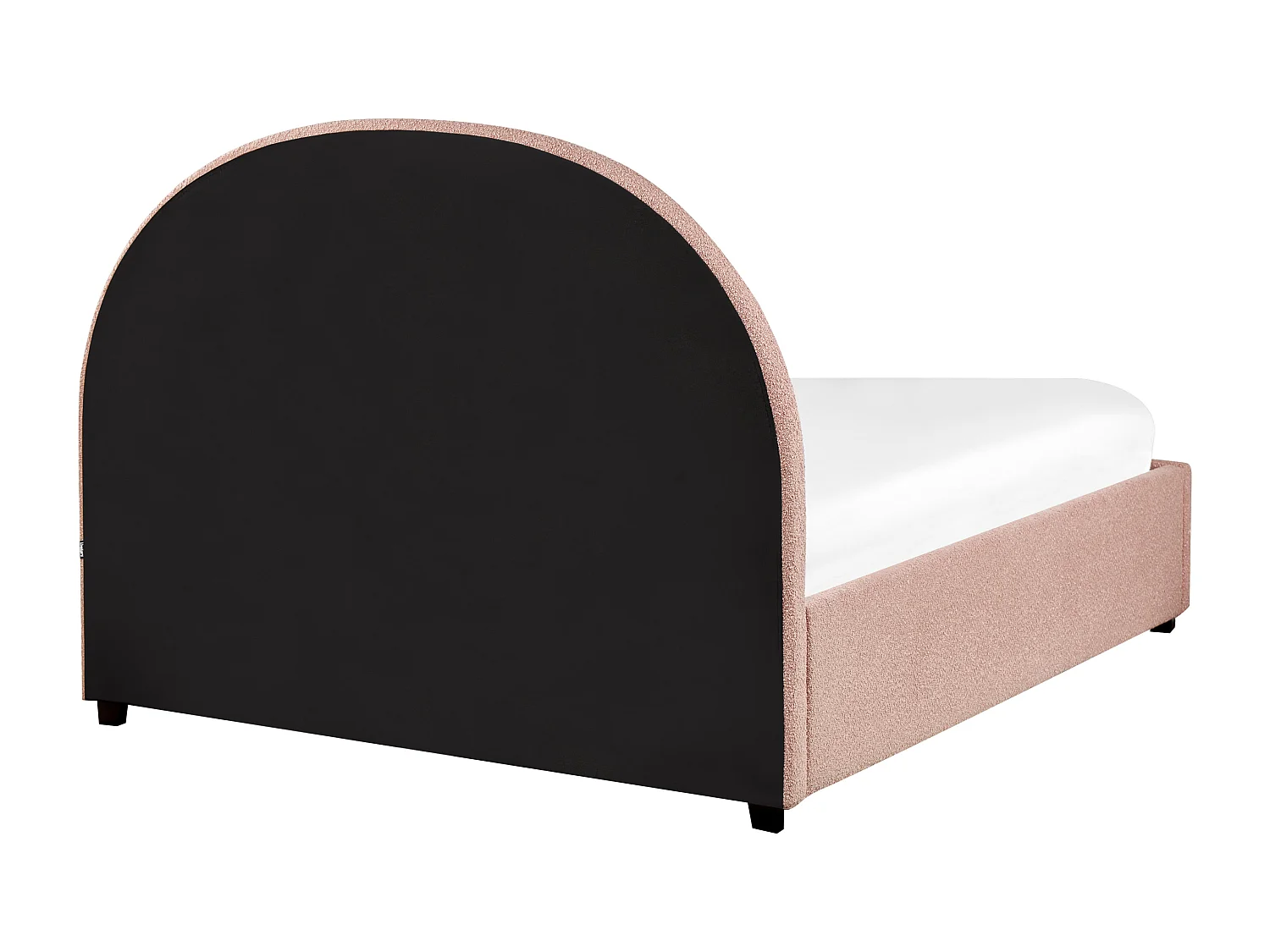 Bett mit Stauraum Bouclé VAUCLUSE 140 x 200 cm Pastellrosa