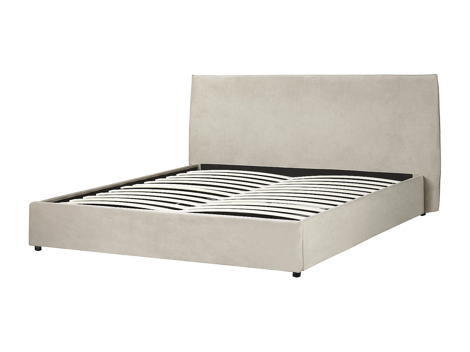 Lit ottoman Velours LAVAUR 180 x 200 cm Taupe