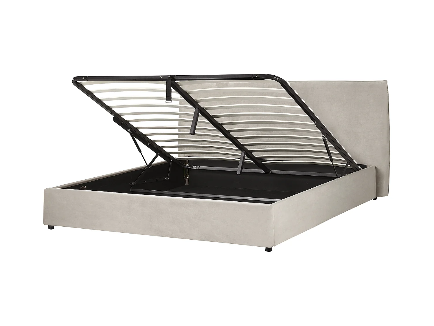 Lit ottoman Velours LAVAUR 180 x 200 cm Taupe