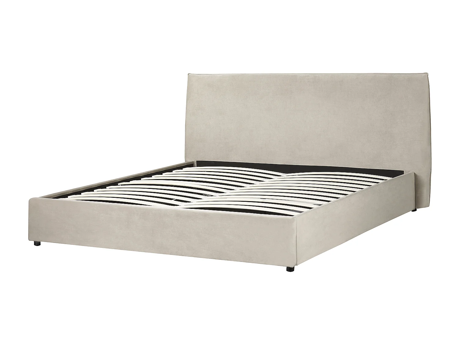 Lit ottoman Velours LAVAUR 180 x 200 cm Taupe