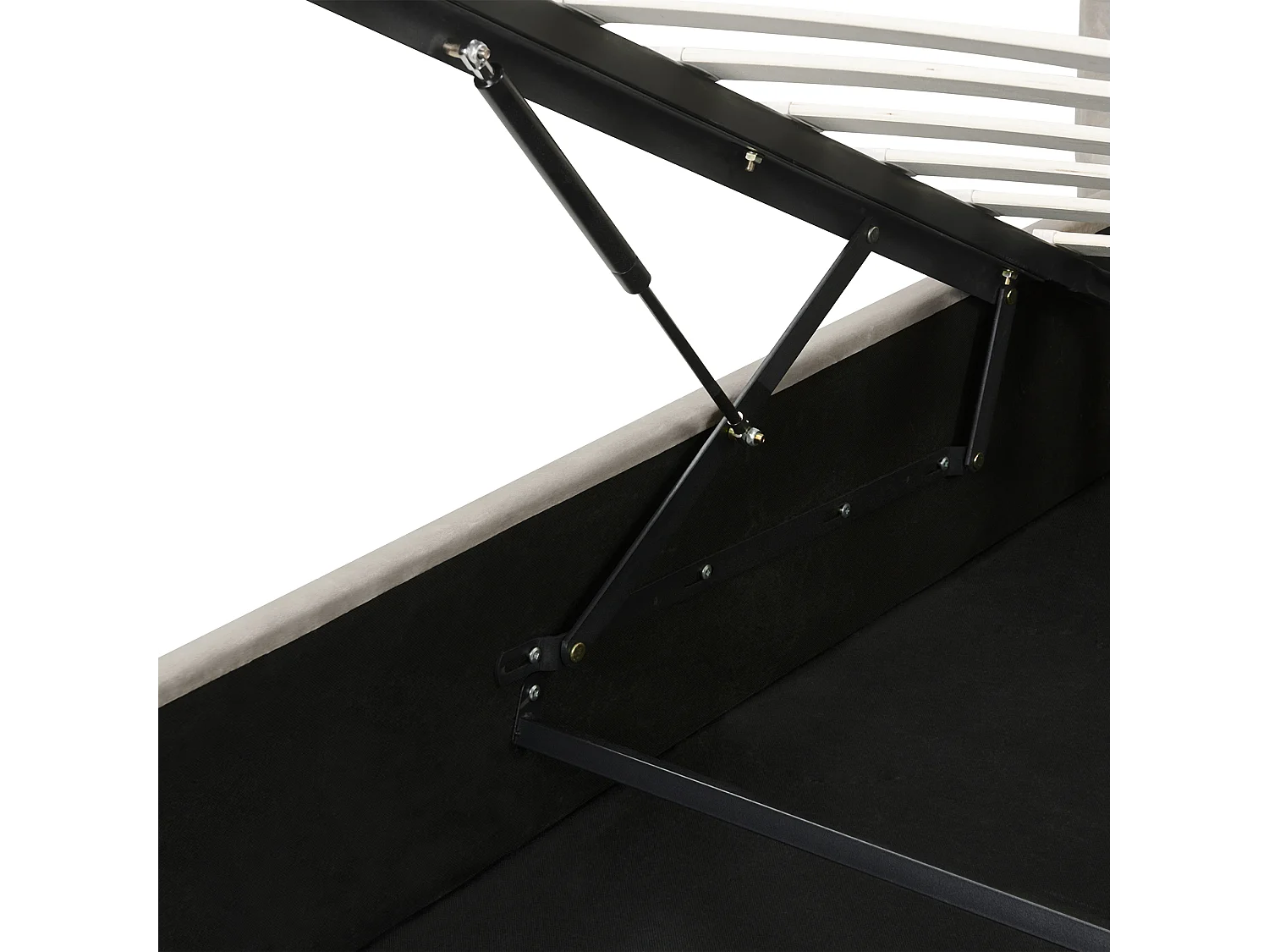 Lit ottoman Velours LAVAUR 180 x 200 cm Taupe