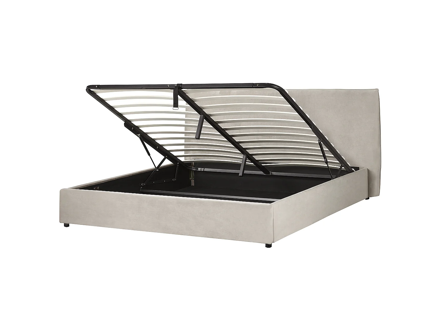 Lit ottoman Velours LAVAUR 180 x 200 cm Taupe