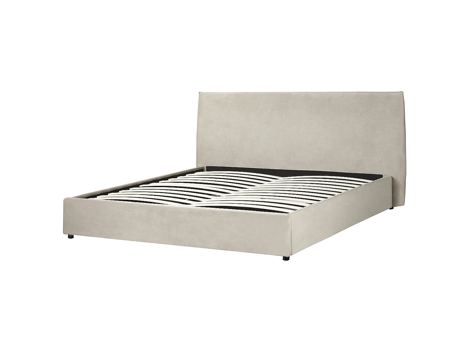 Lit ottoman Velours LAVAUR 180 x 200 cm Taupe
