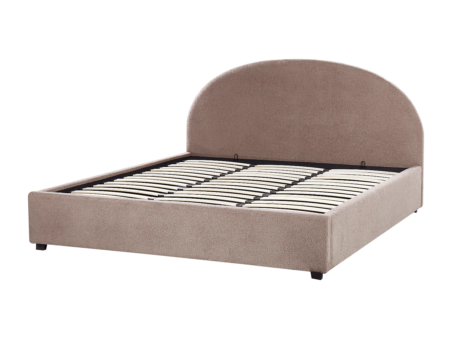 Letto contenitore Bouclé VAUCLUSE 180 x 200 cm Tortora
