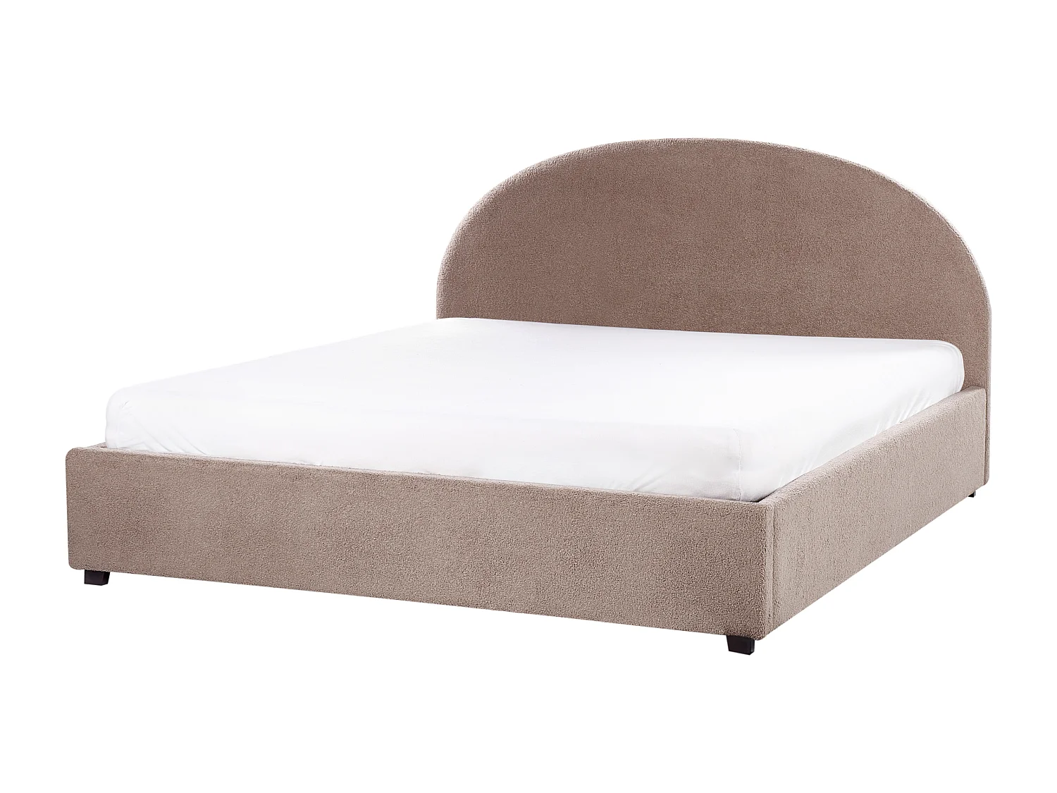 Letto contenitore Bouclé VAUCLUSE 180 x 200 cm Tortora