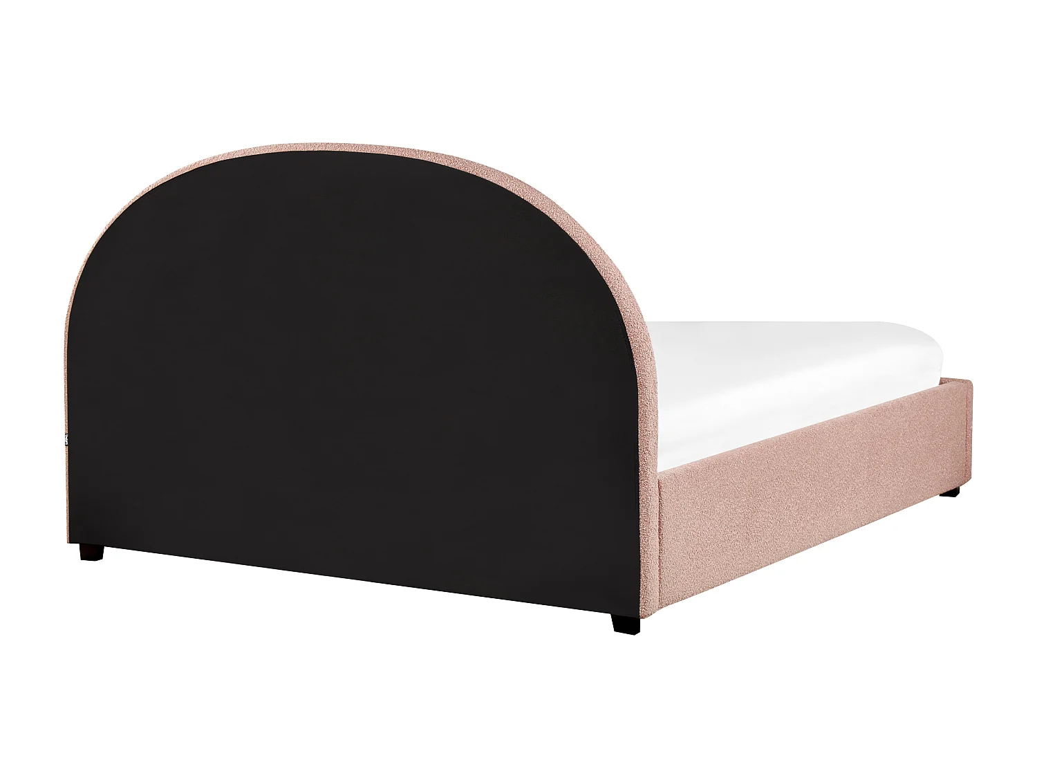 Bed met opbergruimte Bouclé VAUCLUSE 160 x 200 cm Pastelroze