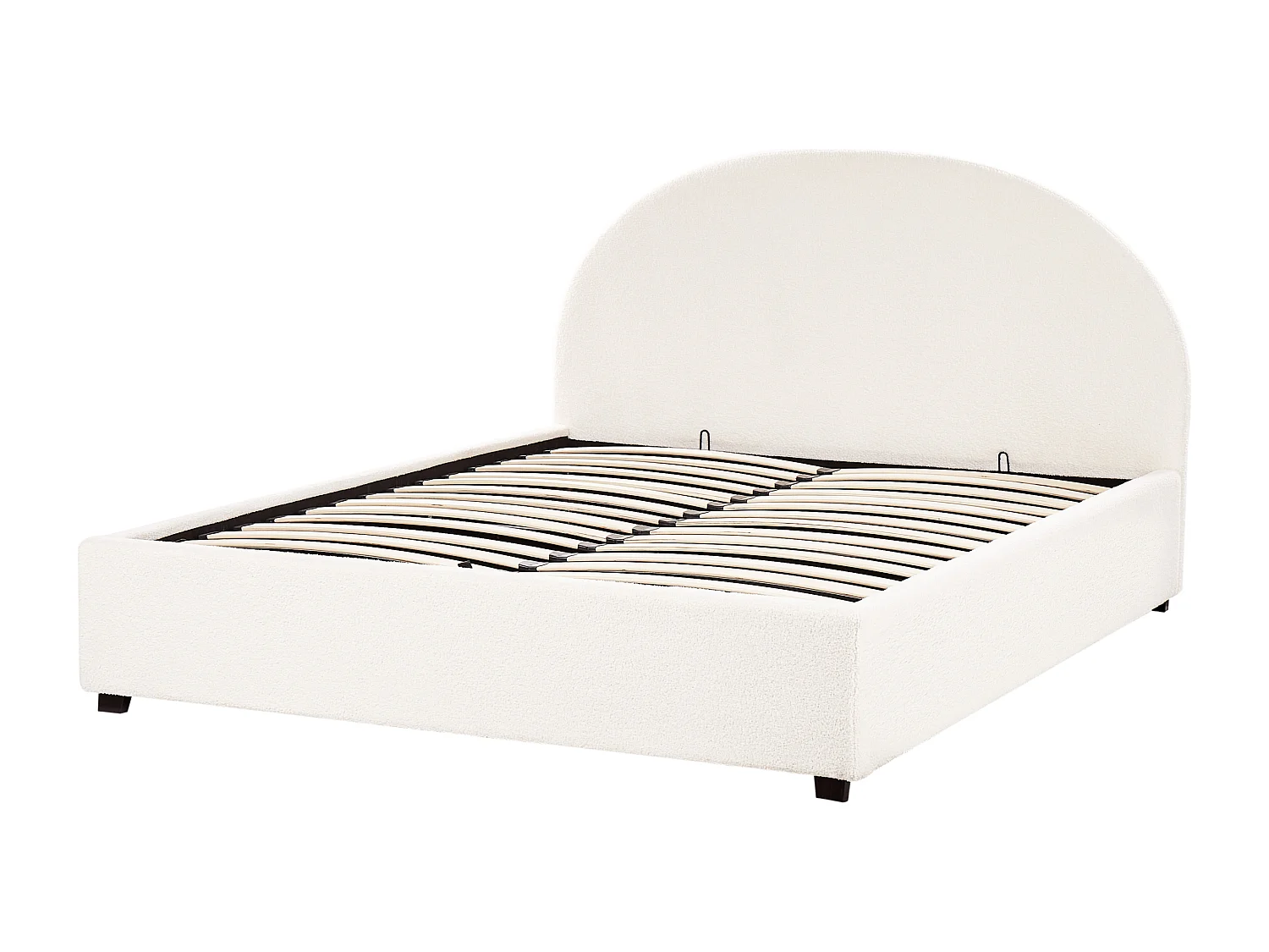 Lit ottoman Bouclé VAUCLUSE 160 x 200 cm Blanc cassé