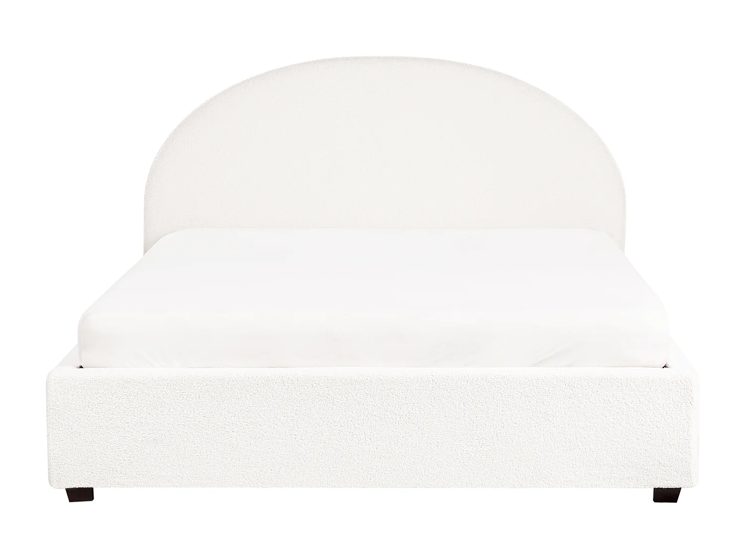 Lit ottoman Bouclé VAUCLUSE 160 x 200 cm Blanc cassé