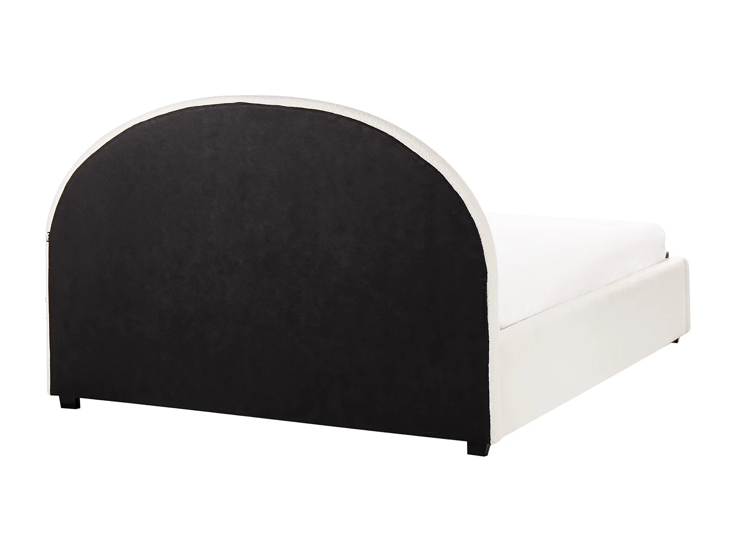 Lit ottoman Bouclé VAUCLUSE 160 x 200 cm Blanc cassé