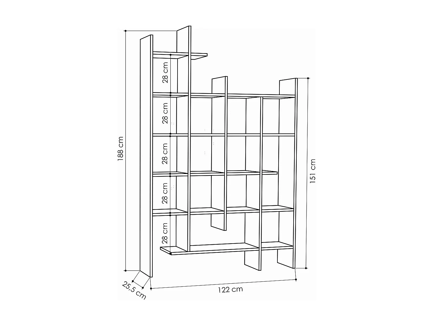 Rek 18 planken H188 cm - Manco