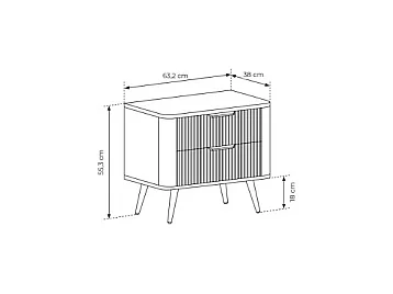 Set van 2 nachtkastjes - 2 lades - Beige en goudkleurig - ELONARIA van Pascal Morabito