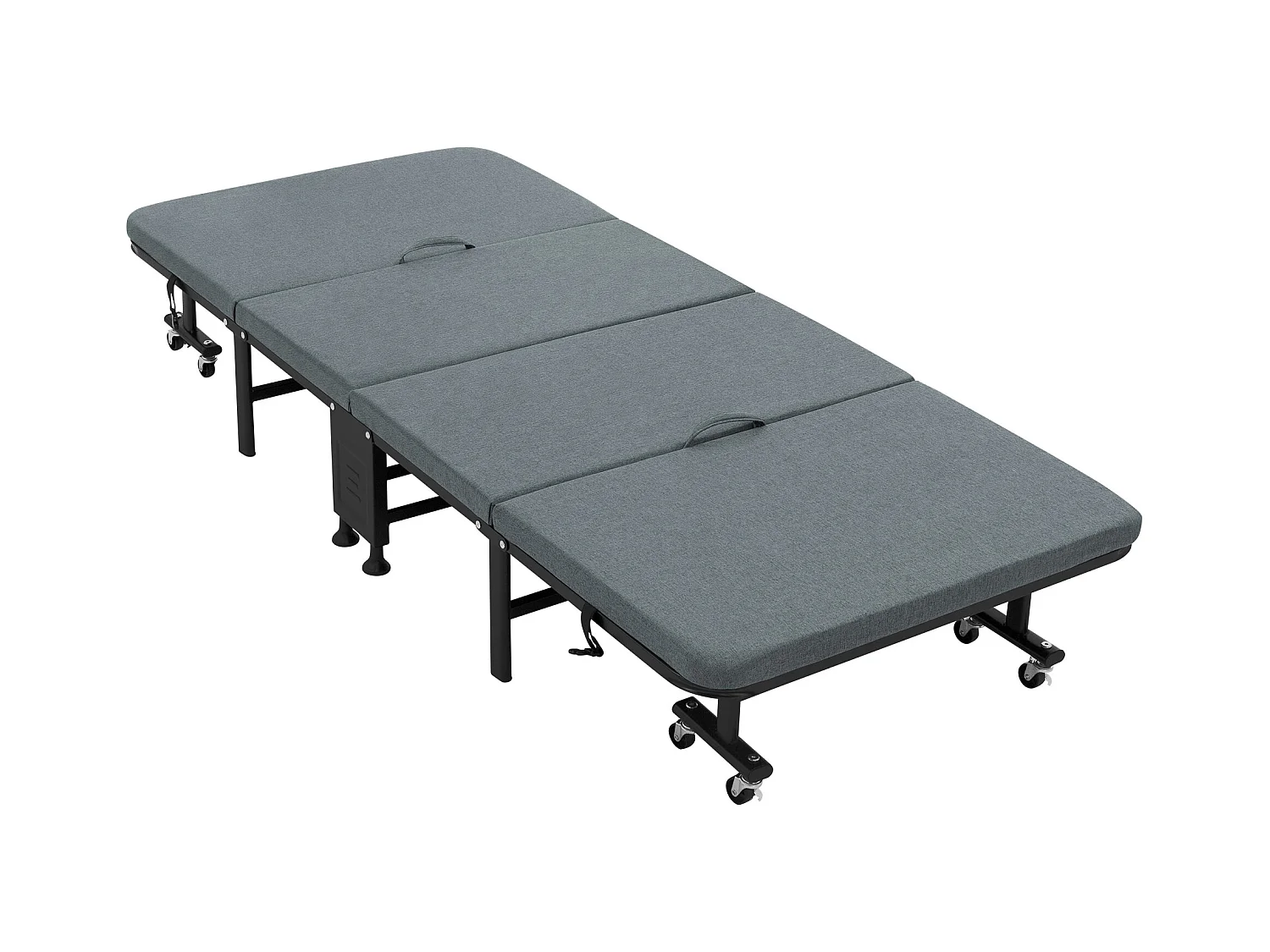 Cama supletoria 90x200 cm, Cama individual plegable, con colchón/relleno, cama de viaje