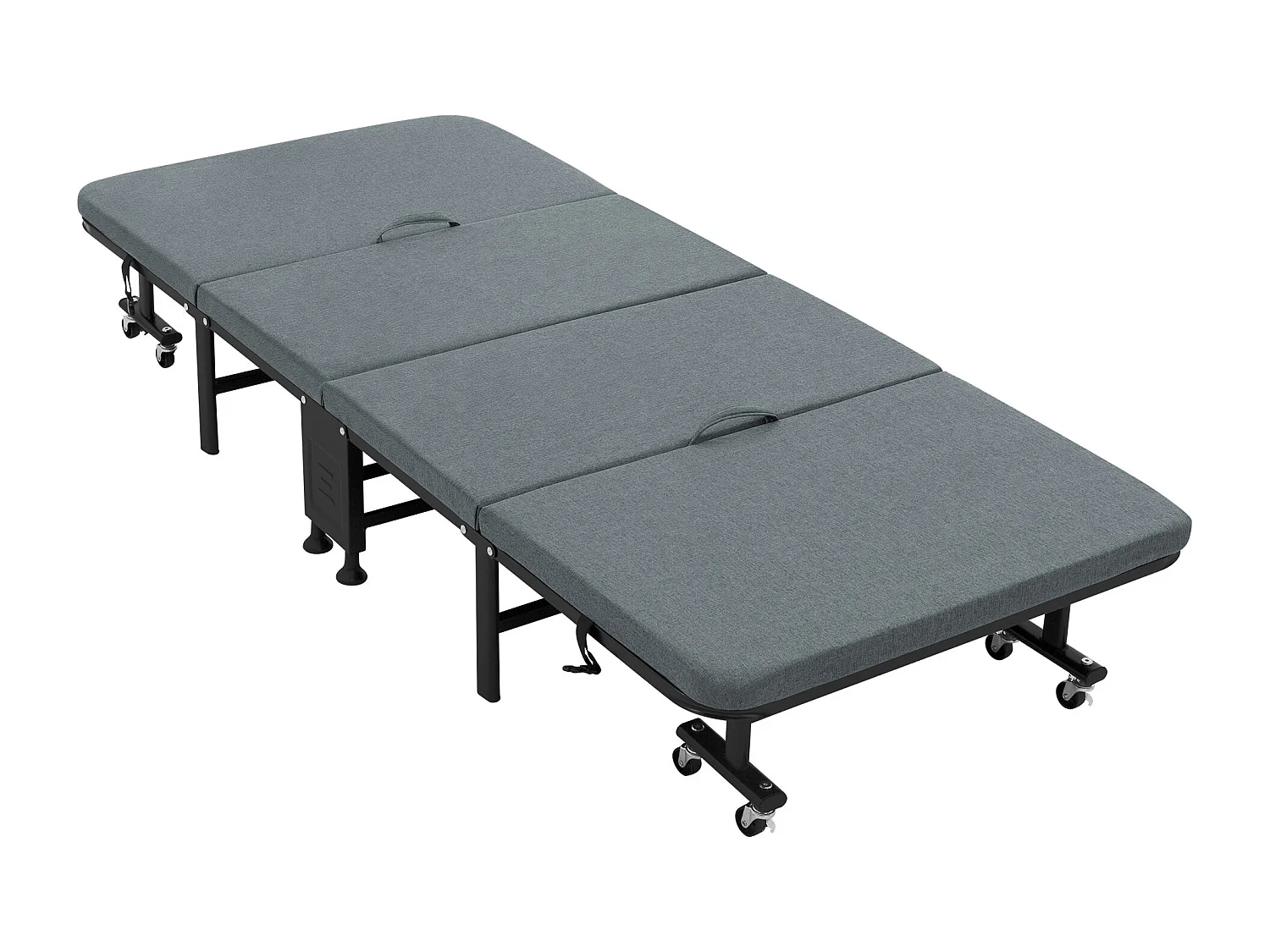 Cama supletoria 90x200 cm, Cama individual plegable, con colchón/relleno, cama de viaje