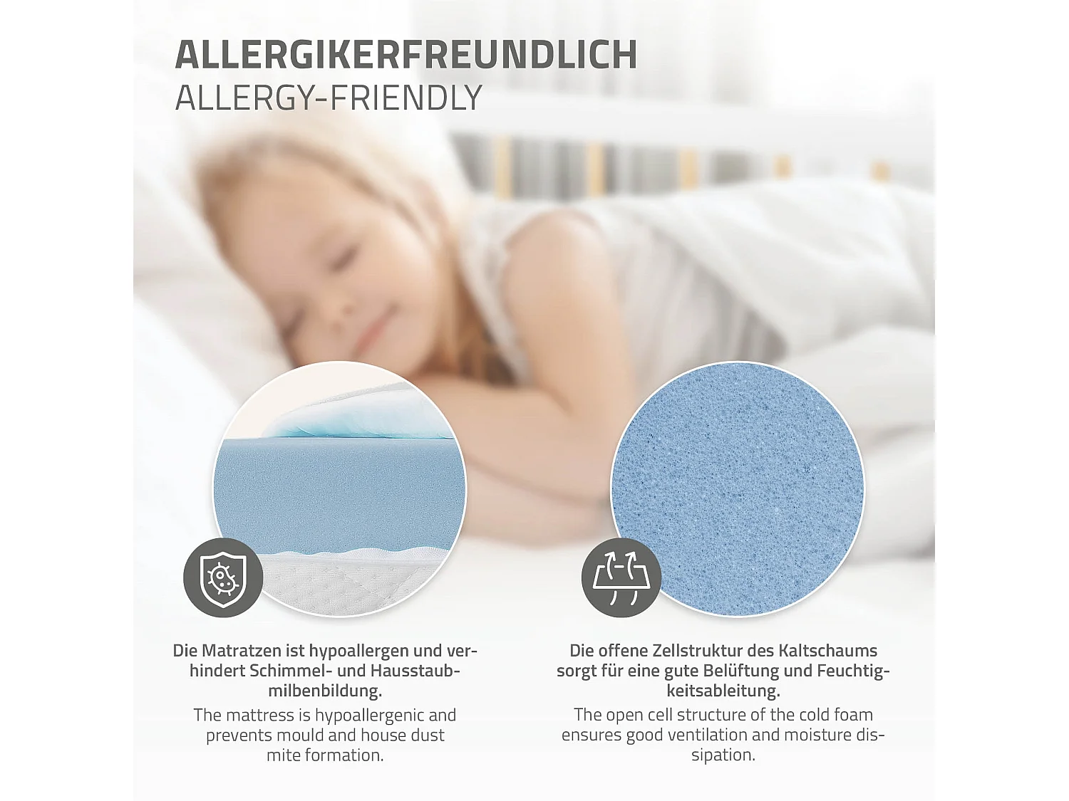 Lit d'enfant 80x160cm blanc-nature simple cadre de lit avec matelas en bois de pin avec sommier à lattes protection contre chutes matériel de montage