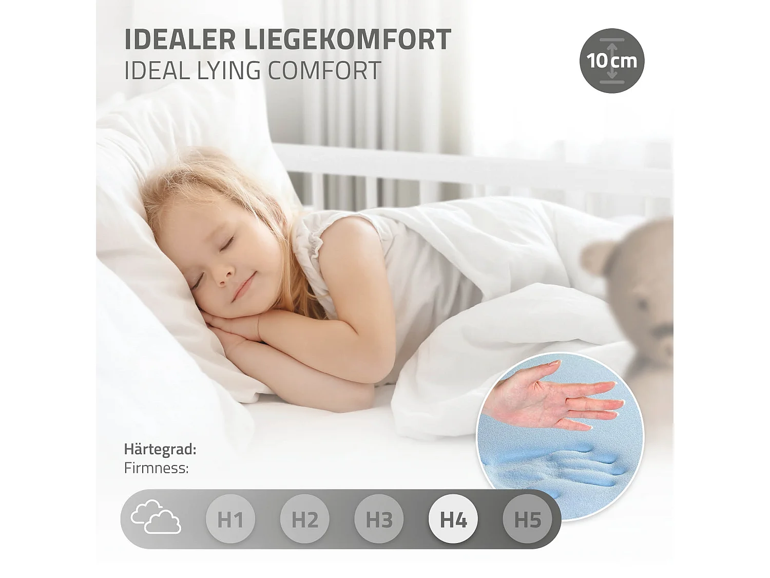 Lit d'enfant 70x140cm blanc simple cadre de lit avec matelas en bois de pin avec sommier à lattes protection contre chutes matériel de montage