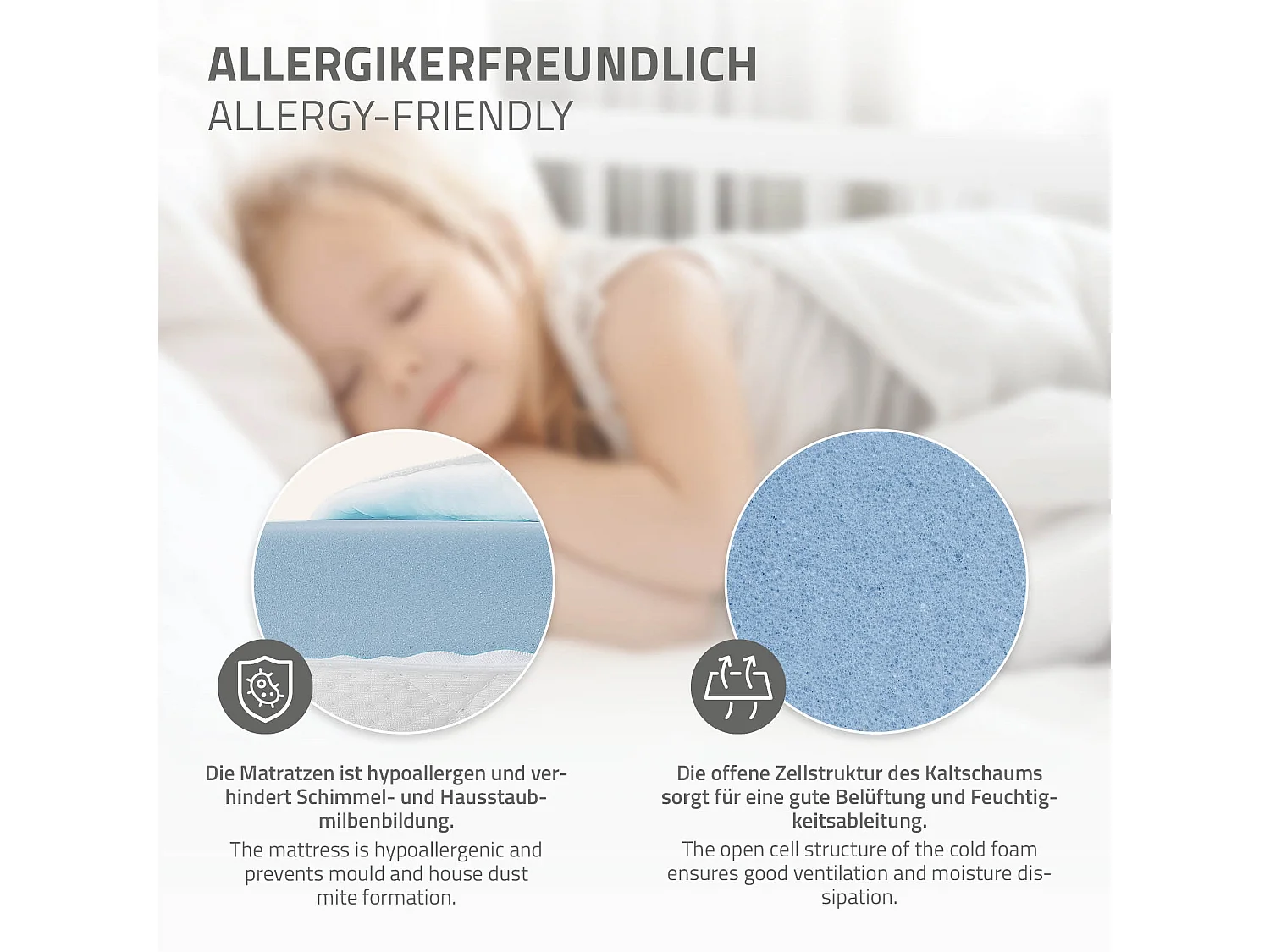 ML-Design Cama infantil 80 x 160 cm madera de pino blanca con colchón de espuma fría y somier de laminas mueble de dormitorio para niños/bebés