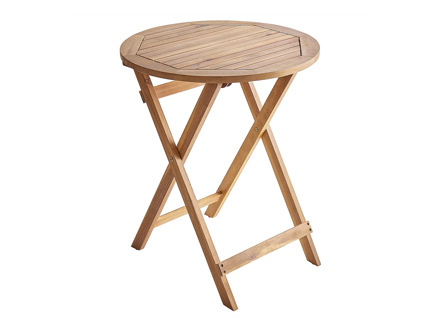 Gartentisch Akazienholz braun klappbar klein rund ø 60 cm Prossedi