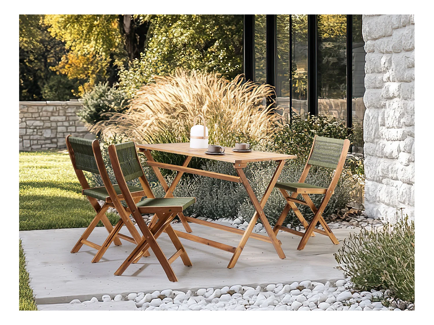 Gartentisch Akazienholz braun klappbar rechteckig 120x60cm Prossedi