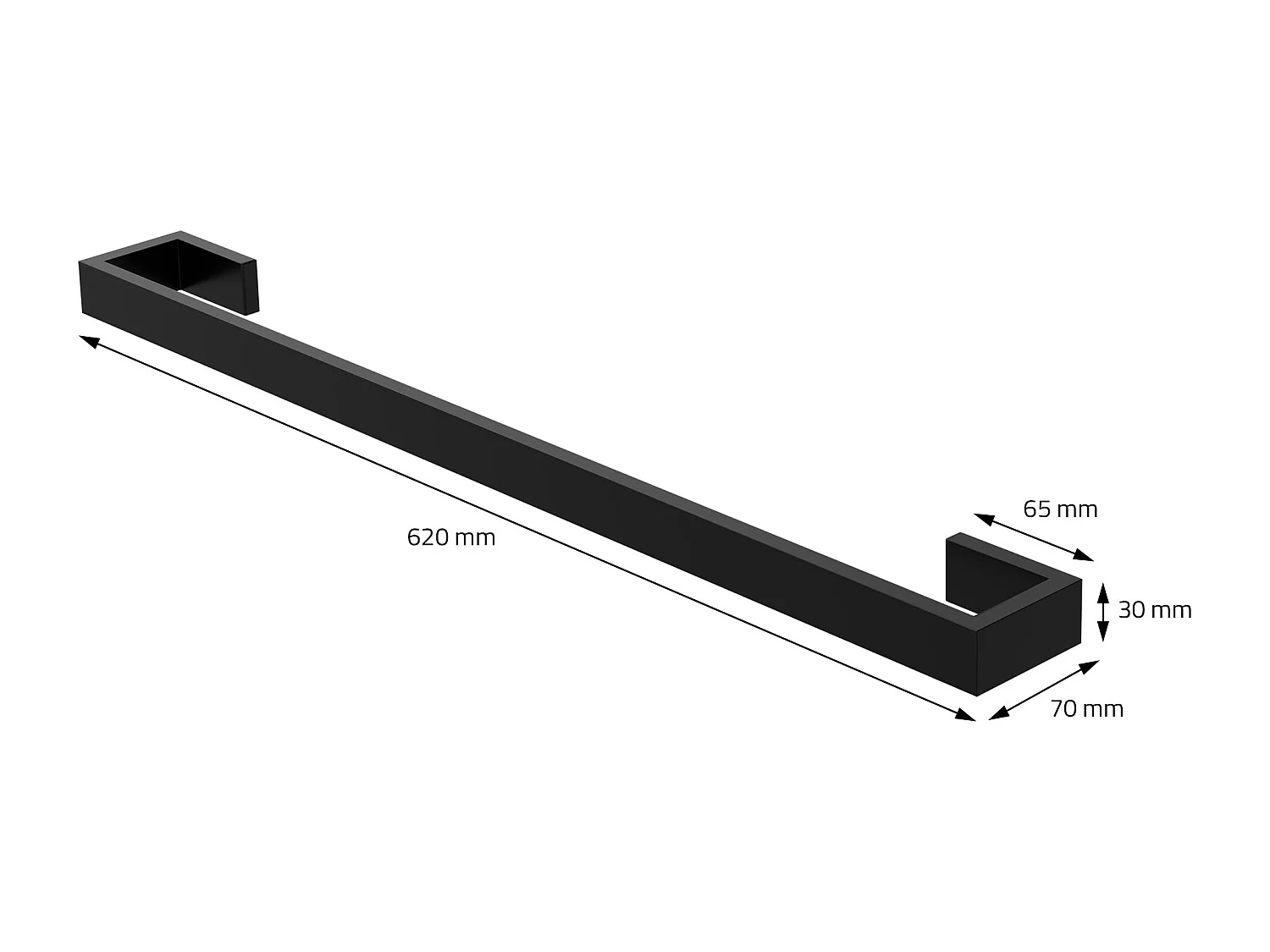 Porta asciugamani 62cm argento acciaio da appendere bagno cucina porta salviette