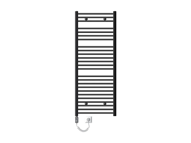 Radiateur Design Sahara Électrique Anthracite avec Elément Chauffant Chromé 1200W