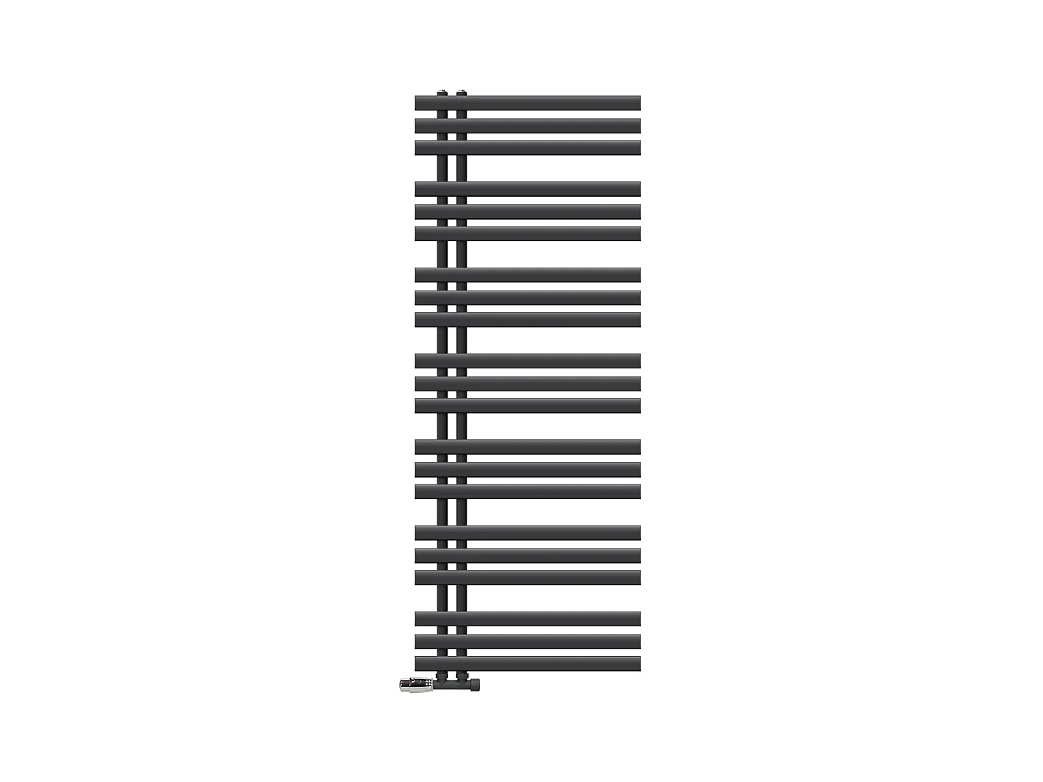 Radiatore da bagno Iron EM 600x1600 mm Antracite Attacco Centrale Inferiore