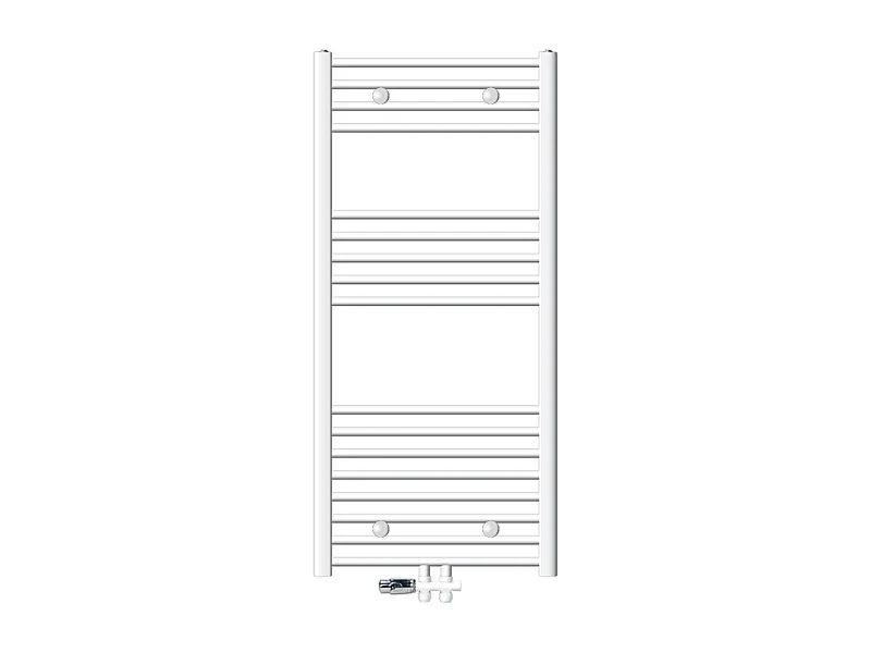 Radiateur Design Sahara Non Électrique, 600 x 1200 mm, Blanc, Connexion Central, avec Kit