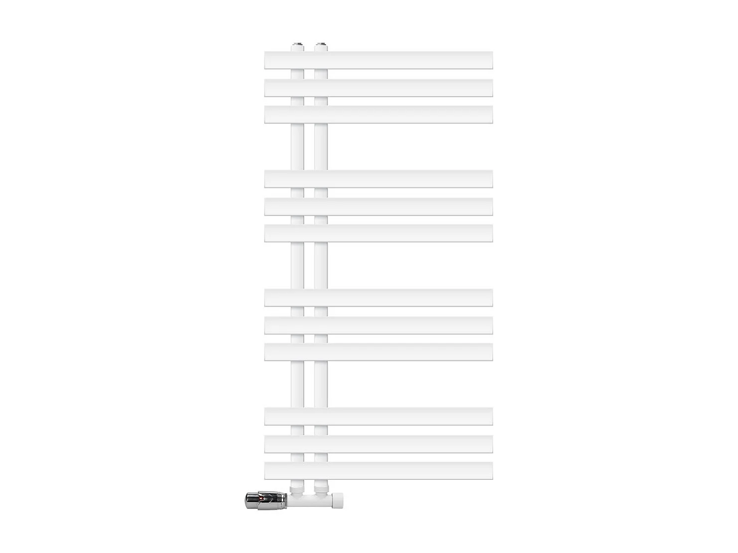 Radiateur de Salle de Bain Iron EM 500x1000 mm Blanc Raccord Central au Bas avec Garniture