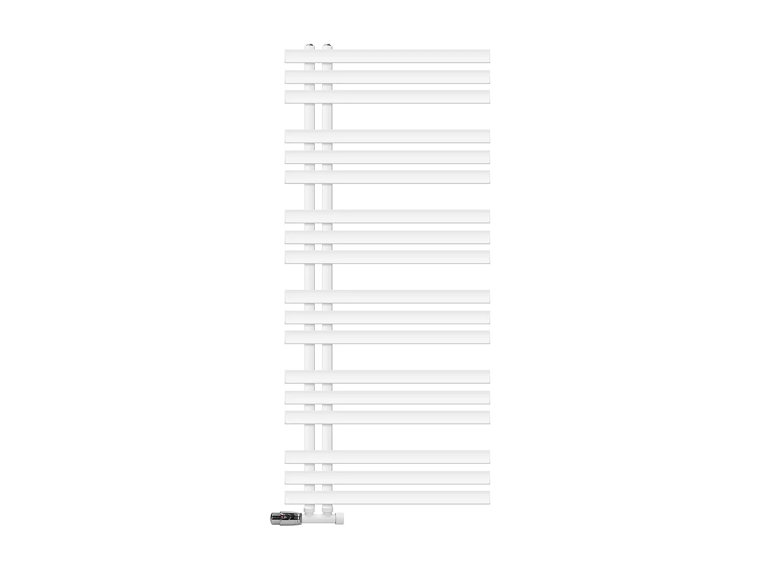 Radiador de baño de Iron EM 600x1400mm blanco Conexión central inferior con embellecedor