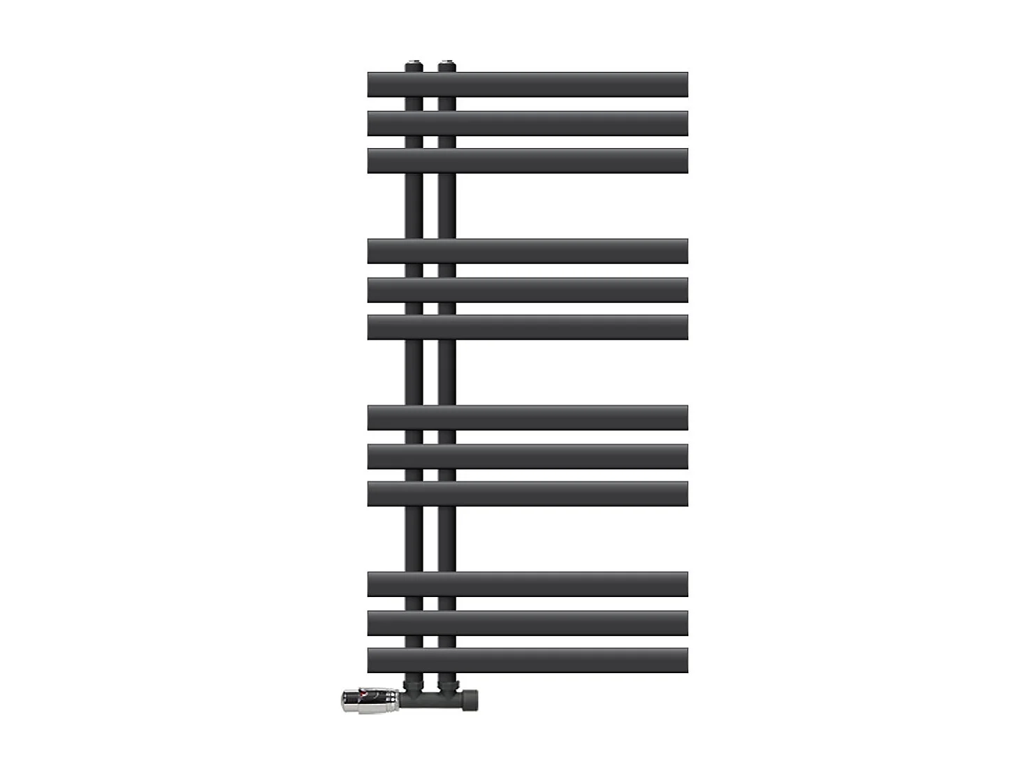 Radiateur de Salle de Bain Iron EM 500x1000 mm Anthracite Raccord Central au Bas