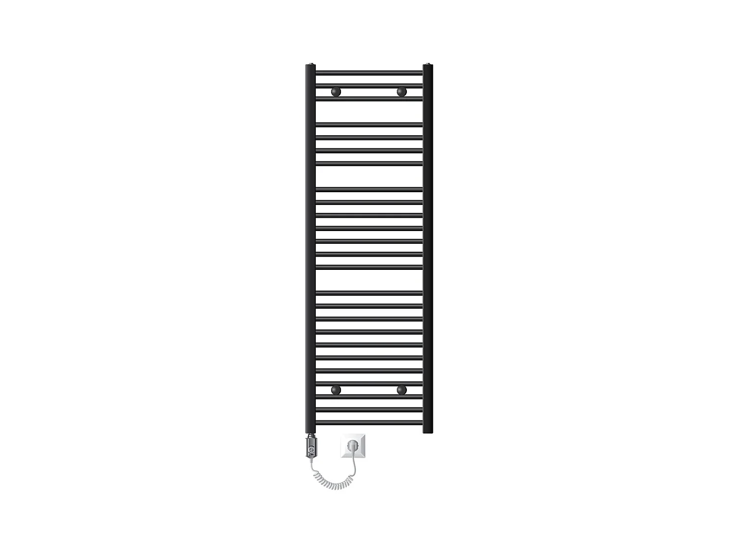 Radiateur Design Sahara Électrique Anthracite avec Elément Chauffant Chromé 1200W