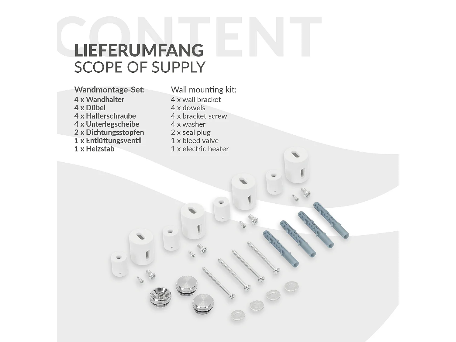 Radiador de baño Iron EM 500x1200 mm, blanco, termostato + embellecedor