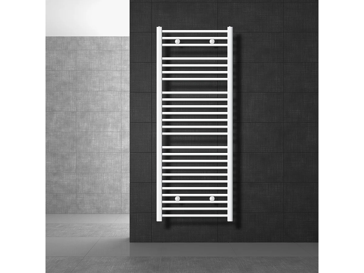 Sèche-Serviettes Design Sahara, 600 x 1500 mm, Blanc, Connexion Latéral, Forme Droit