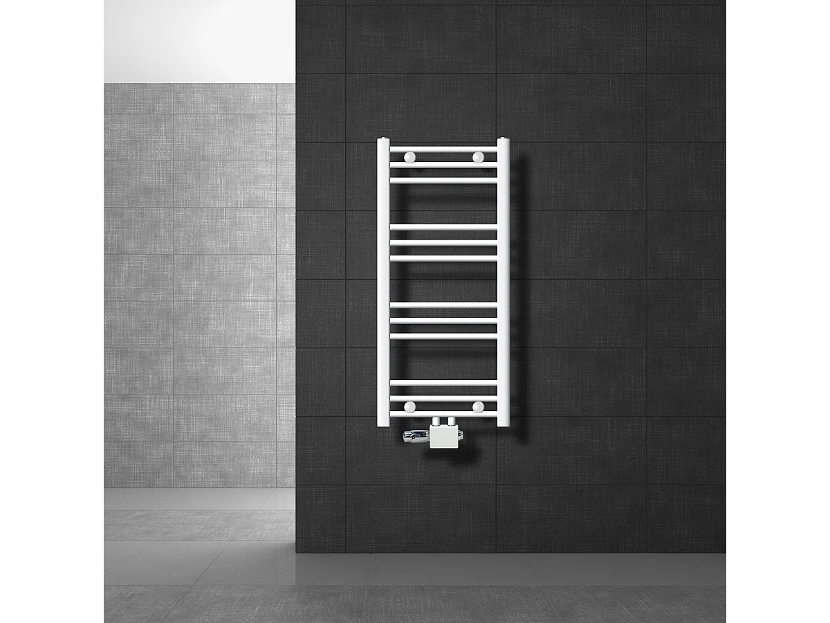Radiateur Design Sahara Non Electrique, 400 x 800 mm, Blanc, Connexion Central