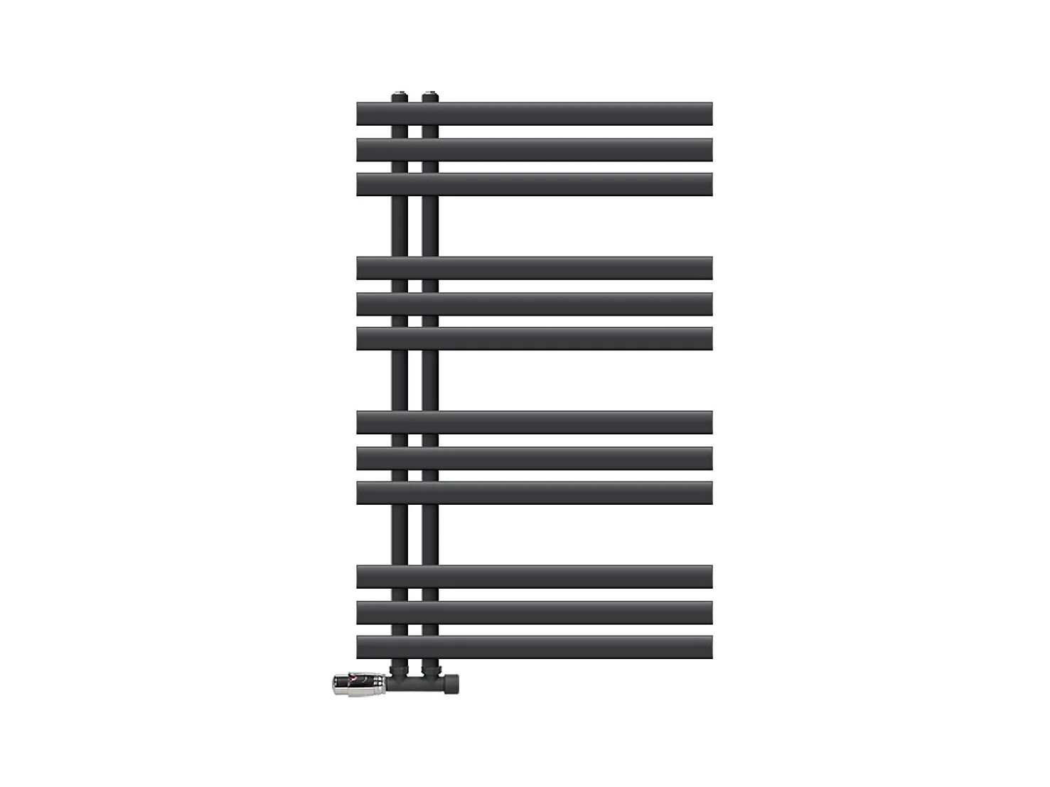 Radiador de baño EM Iron 600x1000 mm Antracita Conexión central en la parte inferior