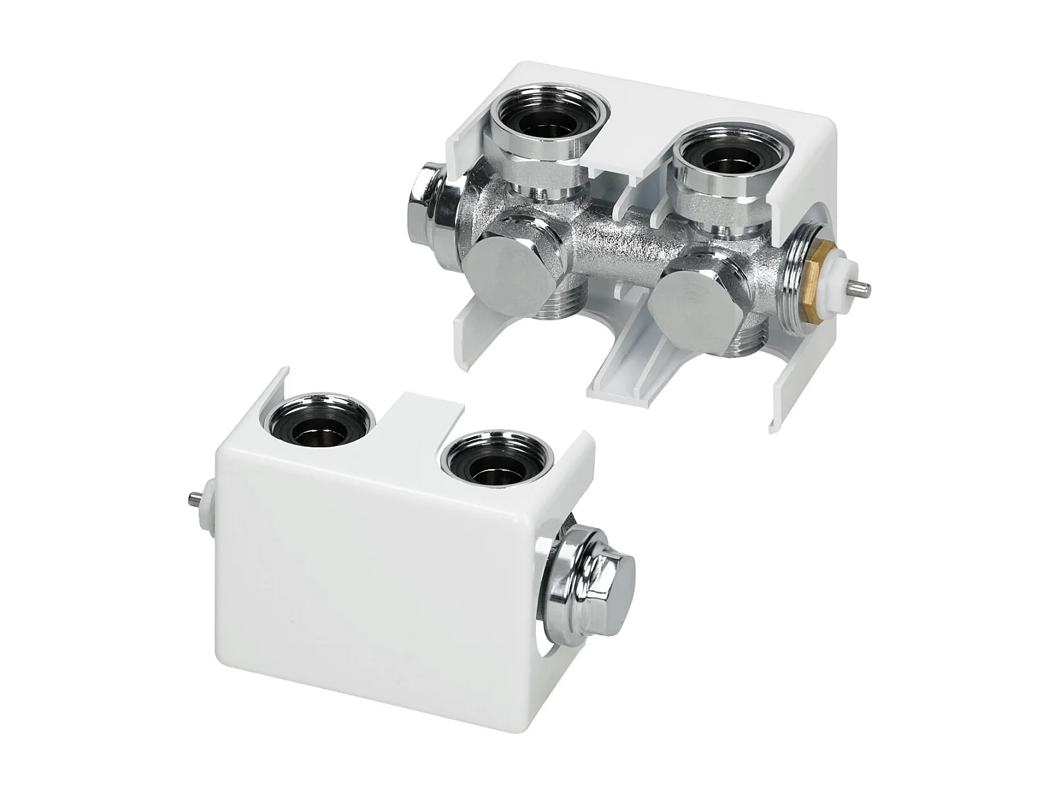 Radiatore da Bagno con Attacco Centrale 300x1400 mm, Bianco Dritto con Termostato