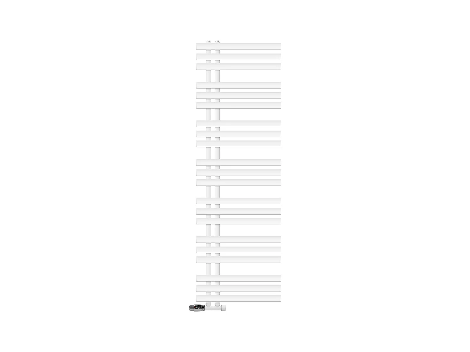 Radiatore da bagno Iron EM 500x1600mm Bianco Attacco Centrale Inferiore con Profilo