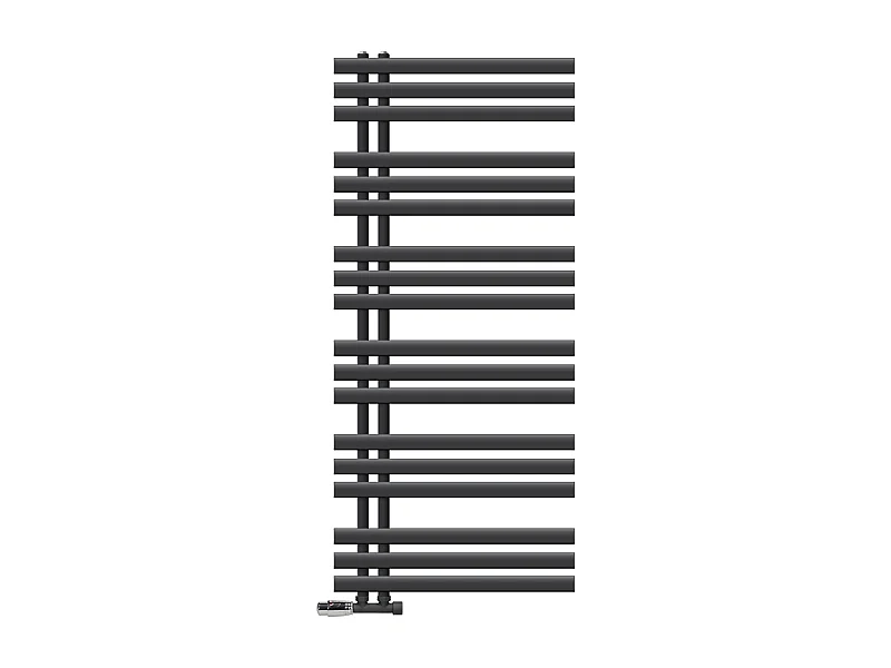 Radiador de baño EM Iron 600x1400 mm Antracita Conexión central en la parte inferior