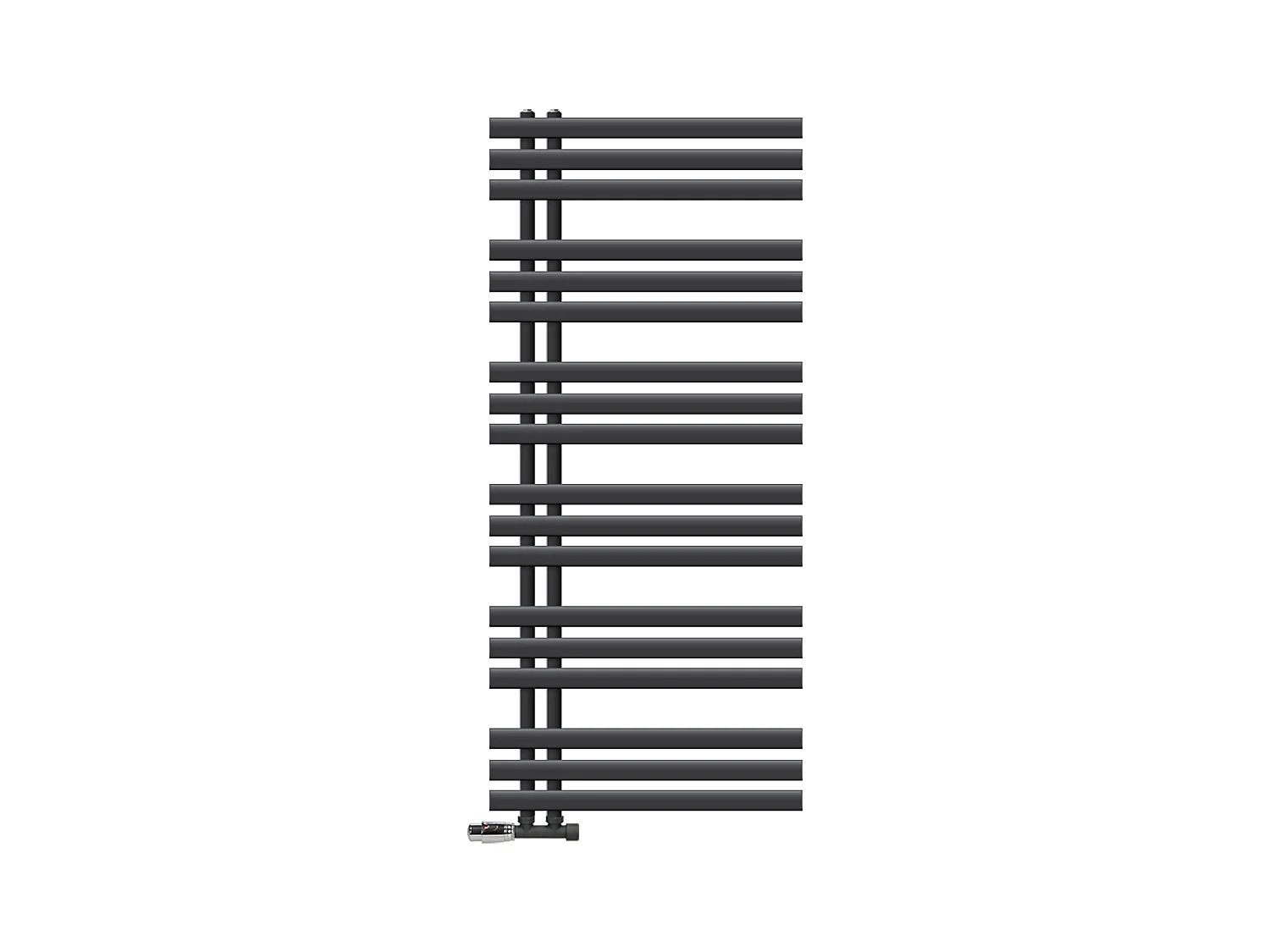 Radiateur de Salle de Bain Iron EM 600x1400 mm Anthracite Raccord Central au Bas