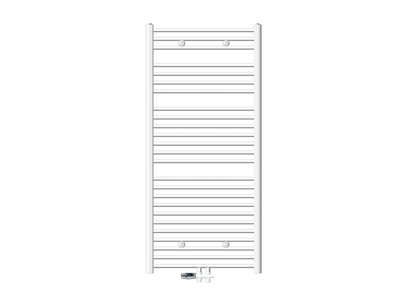Radiatore Sahara non elettrico, 750 x 1500 mm, bianco, attacco centrale, con kit