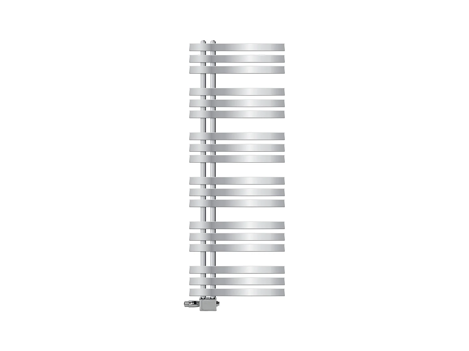 Radiatore di design Iron EM 500x1400 mm Cromato Attacco centrale in basso con profilo