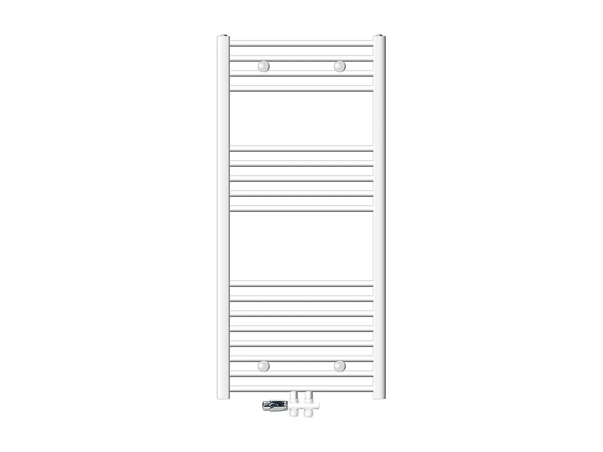 Radiatore di design Sahara non elettrico, 600 x 1200 mm, bianco, attacco centrale